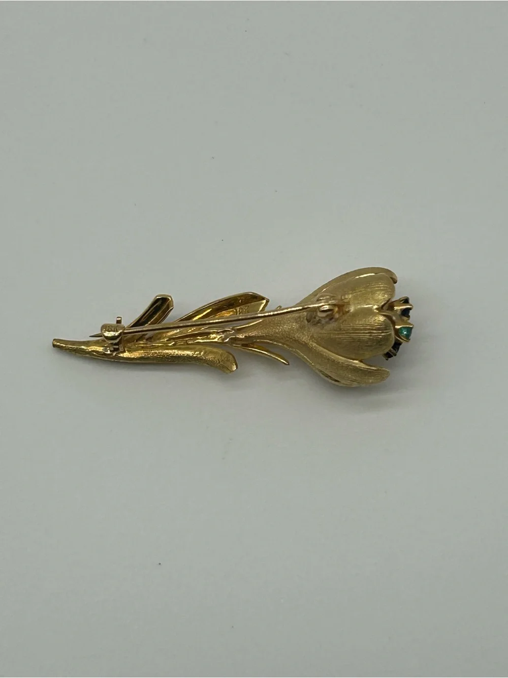 Vintage 1960s 18K Gold Gemstone Flower Brooch — with sapphires, rubies, emeralds